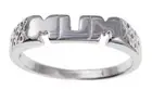 STERLING SILVER MUM RING MINI BLOCK MUMMY MOTHER BASKET BAND FREE BOX