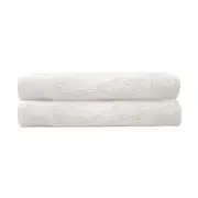 2pc Bambury Ultra soft Elvire Bath Sheet 2 Pack Ivory Cotton Woven Home Decor