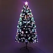 Jingle Jollys Christmas Tree 1.2m LED Xmas Trees Fairy Light, Decorations Holiday Party Gift Home Garden Store Decor, 4ft Multi Colors Optic Fiber Lights Effect Star Topper Indoor