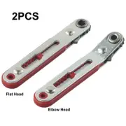 2pcs Mini Ratchet Wrench Screwdriver Set Flat Head + Elbow Head Ratchet Wrench