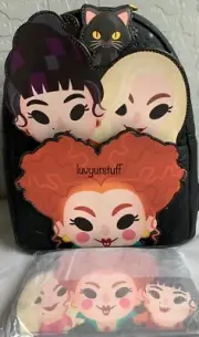 Loungefly Disney Hocus Pocus Sanderson Sisters Binx Cat Mini Backpack & Wallet