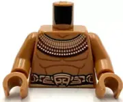 Lego New Minifig Medium Nougat Torso Bare Chest w/ Dark Orange Muscle Contours