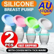 2X SilicM1e Manual Breast Pump Baby Breastfeeding Milk Saver Suction Collection