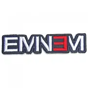 Eminem Logo Cut Out Iron On Patch White/Red/Black One Size