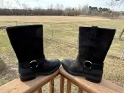 Timberland Brimfield Pull On Boot Suede Black Size 11 Biker Style New In Box