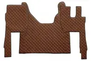 Brown Eco Leather Floor Mats + Engine Cover for Ford F-Max 2018+ trucks RightHD