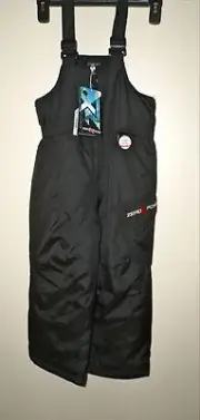 ZeroXPosur Boy's Snow Bib Pants Snowsuit Skisuit Winter BLACK Size S (4) NWT
