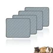 4Pks Guinea Pig Cage Liners, Washable, Waterproof, Non-Slip Bedding 18x24in Gray