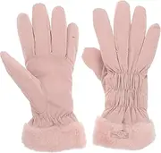[Totority] Cozy Winter Gloves for Women Plush Thermal Lined Touch Screen Gloves Windproof for Outdoor Sports Cycling Hiking
