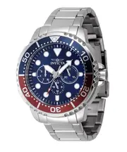 Invicta Pro Diver Blue And Red Pepsi Bezel Blue Dial Quartz 47227 30M Mens Watch