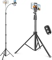 Sensyne 88" Phone Tripod & Selfie Stick, Extendable Phone Tripod with 14.95in Adjustable Gooseneck,Cell Phone Tripod Stand with Wireless Remote and Phone Holder