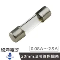 在飛比找蝦皮商城優惠-20mm玻璃管保險絲0.08A/0.1A/0.2A/0.25