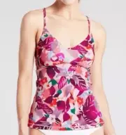 $69 NWT Athleta Daybreak Tropical A-C Triangle Tankini Top Swim Quick Dry Surf