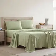 Ardor Boudoir King Single Waterproof Bed Sheet w/ Pillowcase Set - Sage