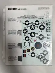 NEW Vtg No. 4850 MSAP Brand TBF/TBM Avenger War Model Airplane Decal (AEX3)