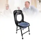 Bedside Commode Toilet Chair Sturdy Folding Frame Height Adjustable Stainles