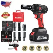 21V Cordless Impact Wrench - 400N.m Torque, 6 Sockets, 4.0Ah Battery Included