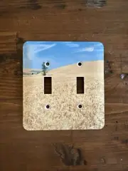 New! Metal Wheat Farm Double Light Switch Cover Metal