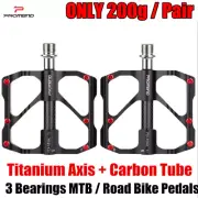 PROMEND Carbon Tube Titanium Axis Bicycle Pedals MTB Road Bike Pedals 3 Bearings