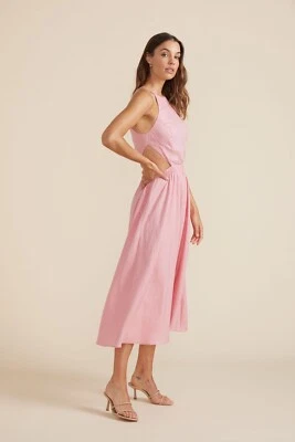 MinkPink nwt Peyton Women's Peyton Cutout Midi Dress in Pastel Pink size medium
