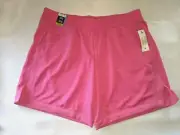 Athletic Work Moisture Wicking Tag-Free Comfort Core Short Pink Sz XL 14-16 Plus