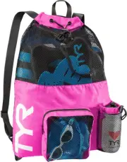 TYR Big Mesh Mummy Backpack Pink with Mesh Venting to Dry Wet Gear 20% Larger