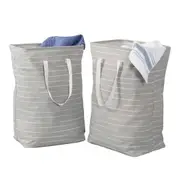 2 pack foldable fabric laundry baskets for home storage