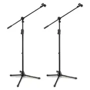 2PK Hercules EZ Clutch Tripod Microphone Stand w/ 2 in 1 Boom & EZ Mic Clip