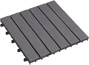 Decking Tiles 10 pcs Grey Wash 30x30 cm Solid Acacia Wood - Outdoor Interlocking, Patio Flooring, Wooden Tiles, Waterproof Decking for Garden, Backyard, Terrace