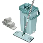 Self Cleaning Mop Bucket Hands Free Squeeze Drying Wash Microfiber Clean Pads