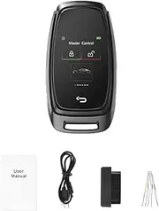 Car Key with Screen Comfort Acc Keyl Entry L Remote Control Door Lock for All One-Button Starts Stop Engine Models Black