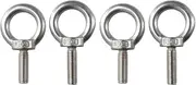 Eye Bolts 4 Pack 304 Stainless Steel Heavy Duty 3/8"x1.18" Screw Eye Hook Durable M10 Threaded Eyebolts