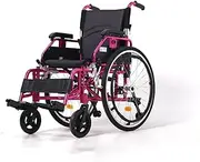 Wheelchair Lightweight Folding Manual Wheelchair W/Flip Back Armrests All Terrain Transpor Wheelchair Portable Self Propelled Wheelchair for Eldefrly Handicapped Driving Trolley