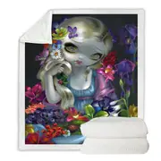 Maiden Flora the Goddess of Flowers Throw Blanket