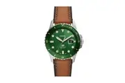 Fossil Fossil Blue Dive Three-Hand Date Tan LiteHide(TM) Leather Watch FS5946