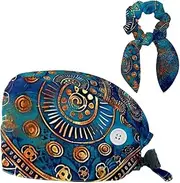 [YTYVAGT] Scrub Caps Women,Scrub Hats Suitable for Women,Vintage Watercolor Mandala Flower