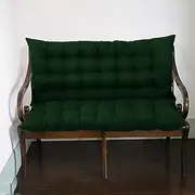 Outdoor Garden Bench Cushions with Backrest Swing Recliner Wooden Sofa Bench Pads Replacement Cushions for Patio Furniture Indoor/Outdoor Seat Cushions Dark Green 3 Seat 150 * 100 * 8cm