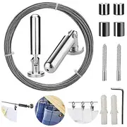 Wallniture Curtain Rod Set for Tapestry Kids Crafts Wall Decor Picture Hanging Kit Curtain Wire Rod Stainless Steel Photo Hanging Wire Clothesline Wire Windo