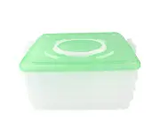 Portable Four Layers Dumpling Box Plastic Case Container Holder Kitchen Storage Box(Green)