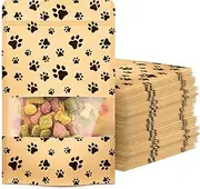 100-Pack Paw Print Dog Treat Bags by Poppy's – Perfect for Canine Delights, Secure Zip Lock Closure, Food-Safe Material, 3.5 x 5.5 Inches