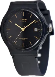 Casio MW-59-1E Men's Analog Watch Black and Gold Date Display Casual New