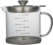 LOPUNER Oil Filter Pot with Strainer Grease Container for Kitchen Leakproof Design Convenient Oil Separator for Cooking and Food Storage