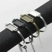Rectangle Charm Bracelet Base Blank Setting Bezel Bangle DIY Bracelets Findings