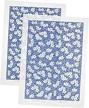 Operitacx High Heat Underglaze Transfers for Ceramics Blue Floral Pottery Decals Easy to Use Design Kiln Safe Material for DIY Pottery Professional Art