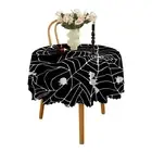 Round Tablecloth Halloween Party Supply Spooky Table Cloth with Spider Web