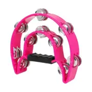 Musical Tambourine Metal Bells Hand Percussion Drum with Ergonomic Handle Grips
