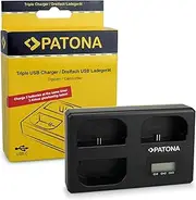 [PATONA] Triple Charger (USB-C Cable) for LP-E6 Battery Compatible with Canon EOS 5D, 60D, 60Da, 6D, 7D, EOS 70D