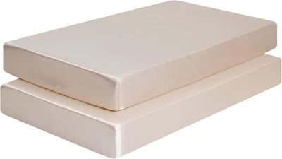 2 Pack Satin Crib Sheets Neutral Colors Great for Baby with Sensitive Hair