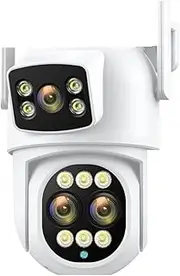 12MP 6K WiFi Camera PTZ 8X Optical Zoom Three Lens Dual Screens Video Surveillance 8MP Dual Lens CCTV Security IP Camera(12MP NO SD Card)