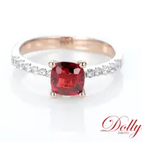 在飛比找momo購物網優惠-【DOLLY】1克拉 天然尖晶石18K金鑽石戒指
